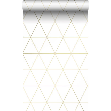 papier peint triangles graphiques blanc et or  - Origin Wallcoverings (1/5)
