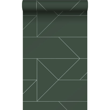 papier peint lignes graphiques vert - Origin Wallcoverings (1/5)
