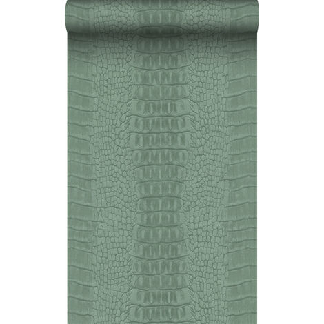 papier peint peau de crocodile vert grisé - Origin Wallcoverings (1/5)
