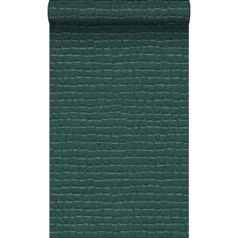 papier peint peau de crocodile bleu canard - Origin Wallcoverings (1/5)
