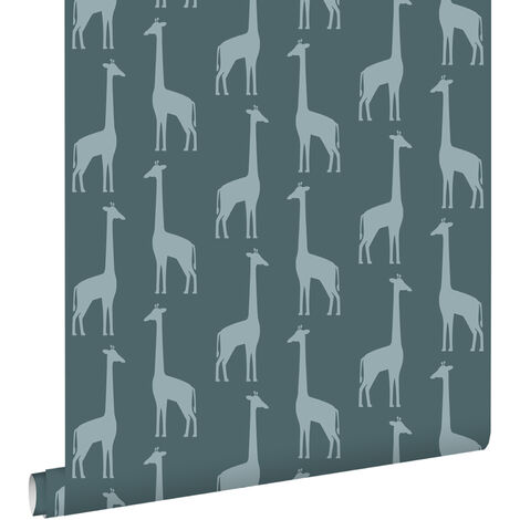 papier peint girafes blue foncé grisé  - ESTAhome (1/5)