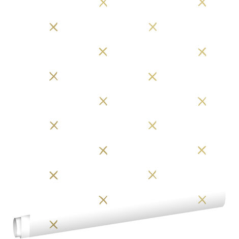 papier peint motif graphique blanc et or  - ESTAhome (1/5)