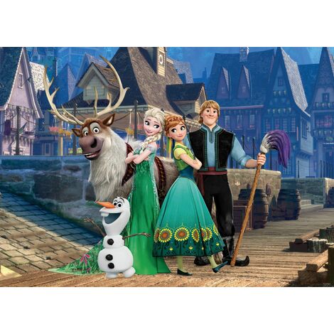 Poster Disney La Reine des Neiges 2 - Anna et Elsa se promènent en forêt 30  cm x 40 cm