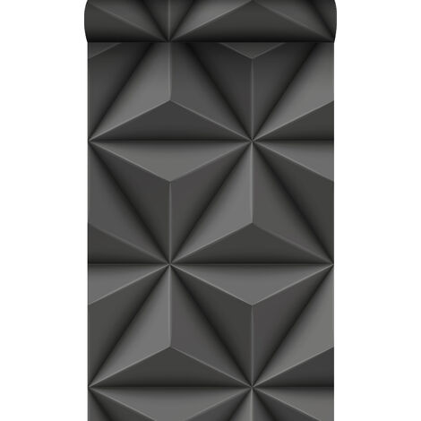 papier peint graphique 3D gris foncé - Origin Wallcoverings (1/5)