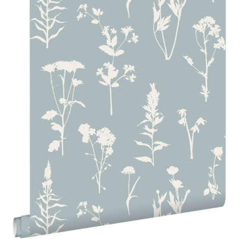papier peint fleurs des champs bleu clair - ESTAhome (1/5)