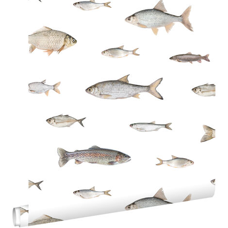 papier peint des poissons gris - ESTAhome (1/5)