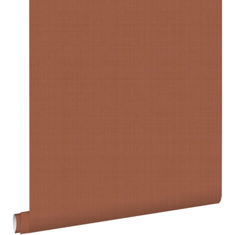 papier peint lin terracotta  - ESTAhome