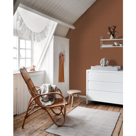 papier peint lin terracotta  - ESTAhome