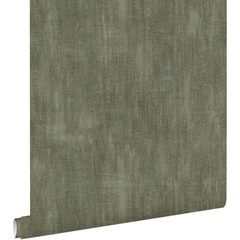 papier peint effet béton vert olive grisé - ESTAhome (1/5)