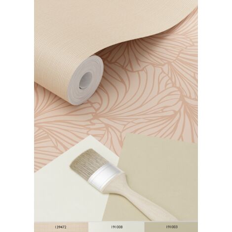 papier peint feuilles de ginkgo terracotta claire  - ESTAhome