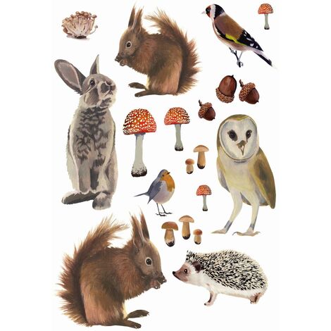 sticker mural animaux de la forêt marron - ESTAhome (1/5)