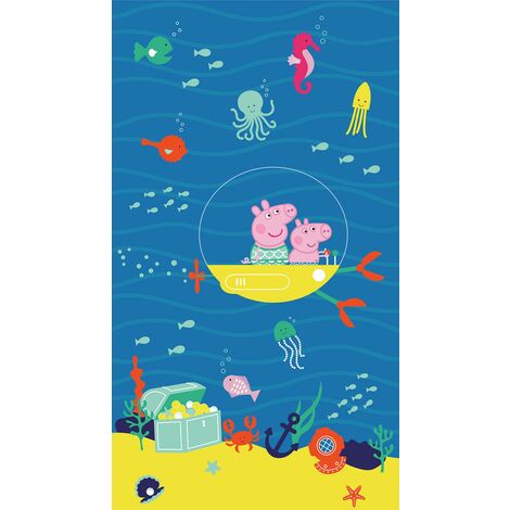 papier peint panoramique Peppa Cochon bleu et jaune  - Sanders & Sanders (1/3)