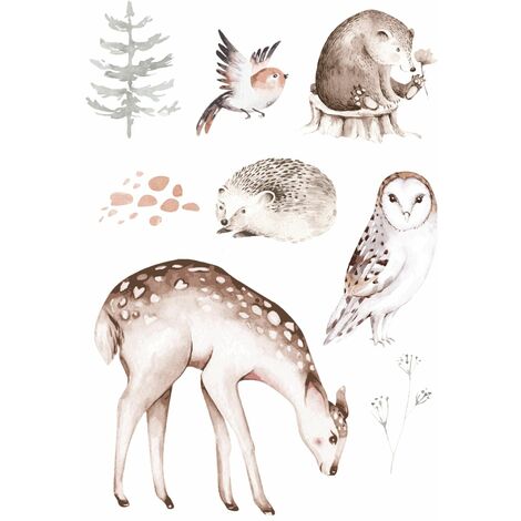 sticker mural animaux de la forêt marron - ESTAhome (1/5)