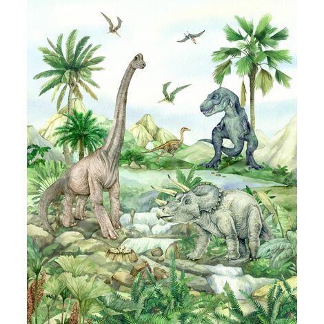 Papier peint panoramique dinosaures - 2.7 x 2.25 m de Sanders