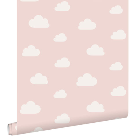 papier peint petits nuages rose clair - ESTAhome (1/5)