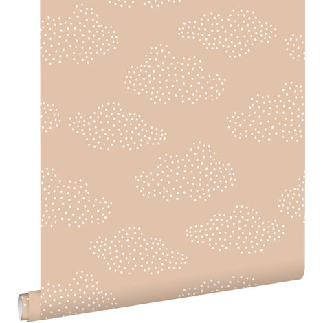 papier peint petits nuages terracotta claire  - ESTAhome (1/5)