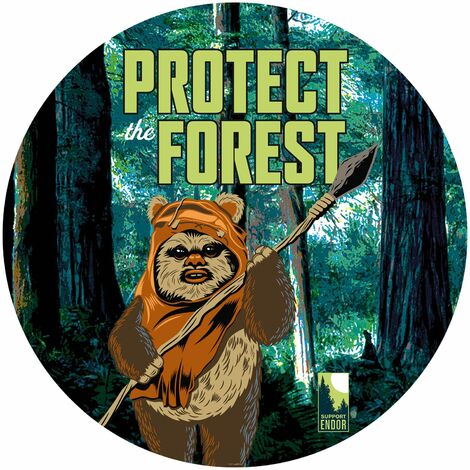 papier peint panoramique rond adhésif Star Wars Ewok multicolore  - Disney (1/3)