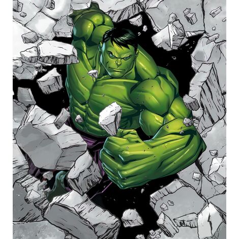 papier peint panoramique Vengeurs Hulk vert et gris - Komar (1/3)