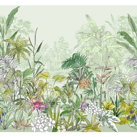 papier peint panoramique Hortus vert  - Komar (1/3)