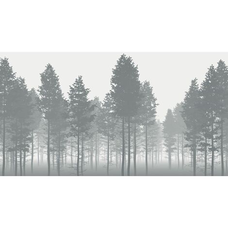 papier peint panoramique arbres gris - Komar (1/3)