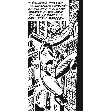 papier peint panoramique Spider-Man noir et blanc - Komar (1/3)