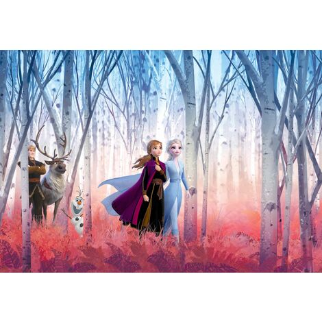papier peint panoramique La Reine des neiges violet et bleu  - Disney (1/2)
