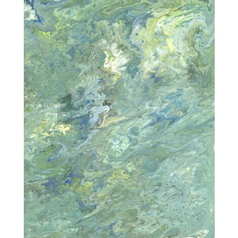 papier peint panoramique Flow Reflection vert et bleu - Komar (1/3)