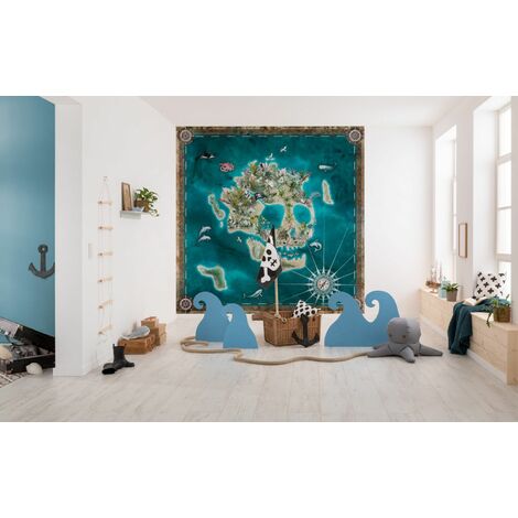 Papier Peint Carte du Monde Bleu | Le Petit Intissé