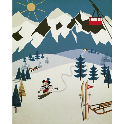 papier peint panoramique Mickey Mouse bleu  - Disney (1/3)