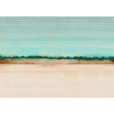 papier peint panoramique dégradé de couleur beige et bleu - Komar (1/3)