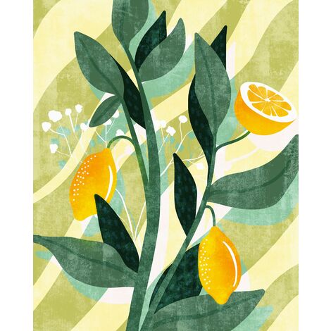 papier peint panoramique fruit vert et jaune - Komar (1/3)