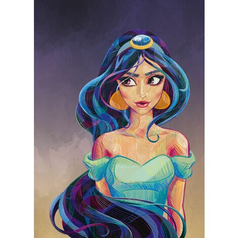 papier peint panoramique Aladdin Jasmine bleu et violet - Disney (1/3)