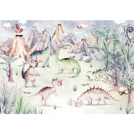 papier peint panoramique dinosaures multicolore - Komar (1/3)