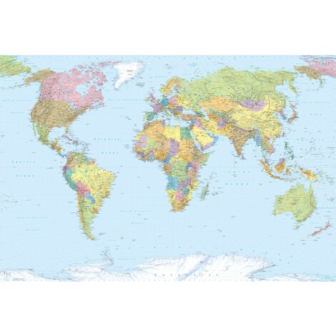 papier peint panoramique World Map multicolore - Komar (1/2)