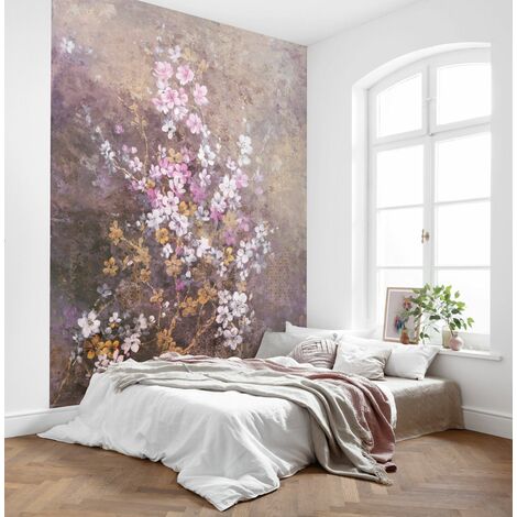 papier peint panoramique fleurs de cerisier multicolore  - Komar