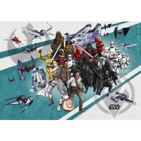 papier peint panoramique Star Wars Cartoon multicolore  - Disney (1/3)