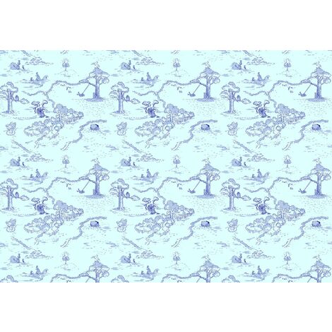 papier peint panoramique Winnie l'ourson bleu  - Disney (1/3)