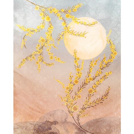 papier peint panoramique coucher de soleil jaune et beige - Komar (1/3)