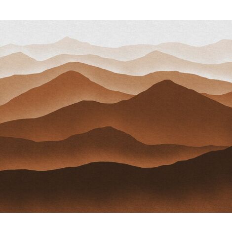 papier peint panoramique paysage désertique marron terracotta - Komar (1/3)