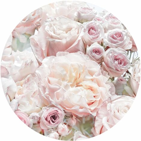 papier peint panoramique rond adhésif roses rose clair  - Komar (1/3)