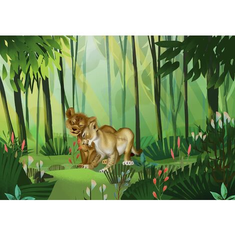 papier peint panoramique Le Roi lion vert  - Disney (1/3)