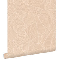 papier peint feuilles sable beige - ESTAhome