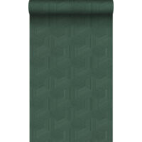 papier peint graphique 3D vert foncé - Origin Wallcoverings