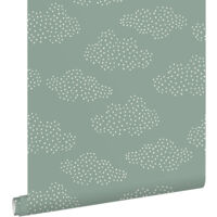 papier peint petits nuages bleu vert - ESTAhome