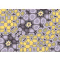 papier peint panoramique à motif de petits points jaune et gris - Komar