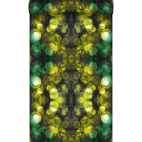 papier peint kaléidoscope jaune et vert - Origin Wallcoverings