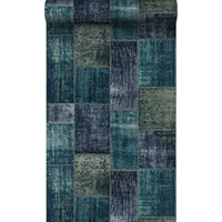 papier peint motif kilim vert émeraude - Origin Wallcoverings