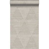papier peint triangles métalliques vieillis, altérés et touchés argent chaud - Origin Wallcoverings