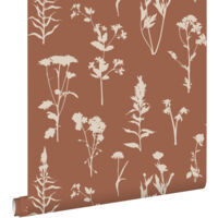 papier peint fleurs des champs terracotta - ESTAhome