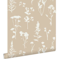 papier peint fleurs des champs sable beige - ESTAhome